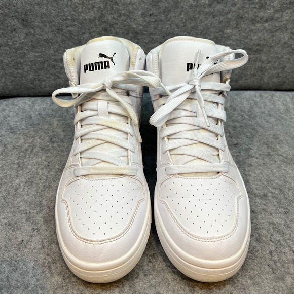Puma Rebound‎ High Top Sneakers Classic Casual Shoes White Mens Size 8.5 - Picture 5 of 10
